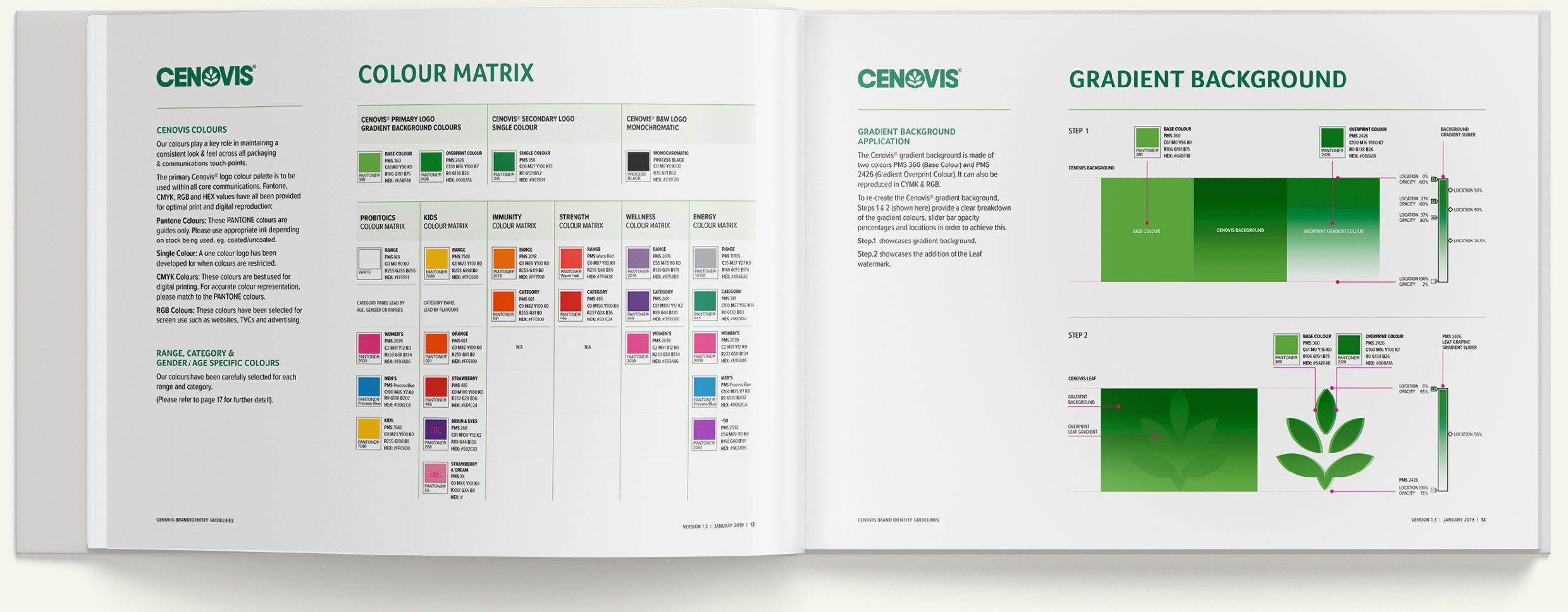 Cenovis brand book spread four