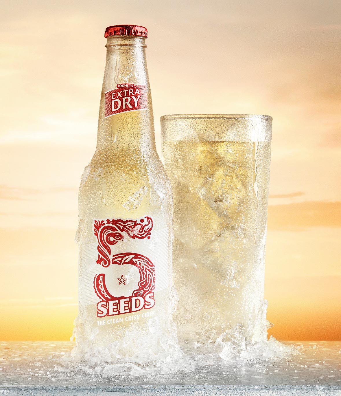 5 Seeds Cider bottle and glass