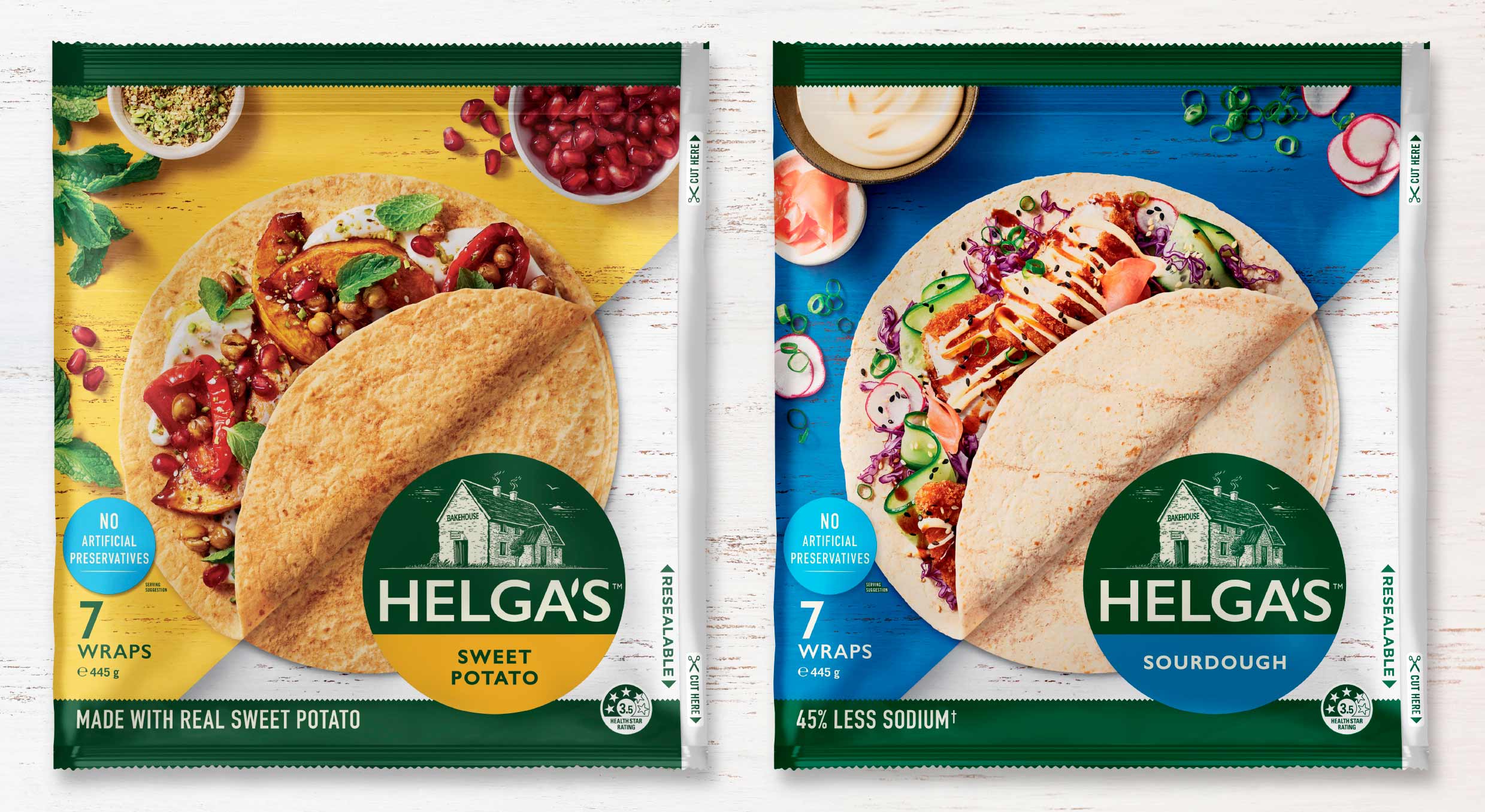 Helga's International Breads packaging