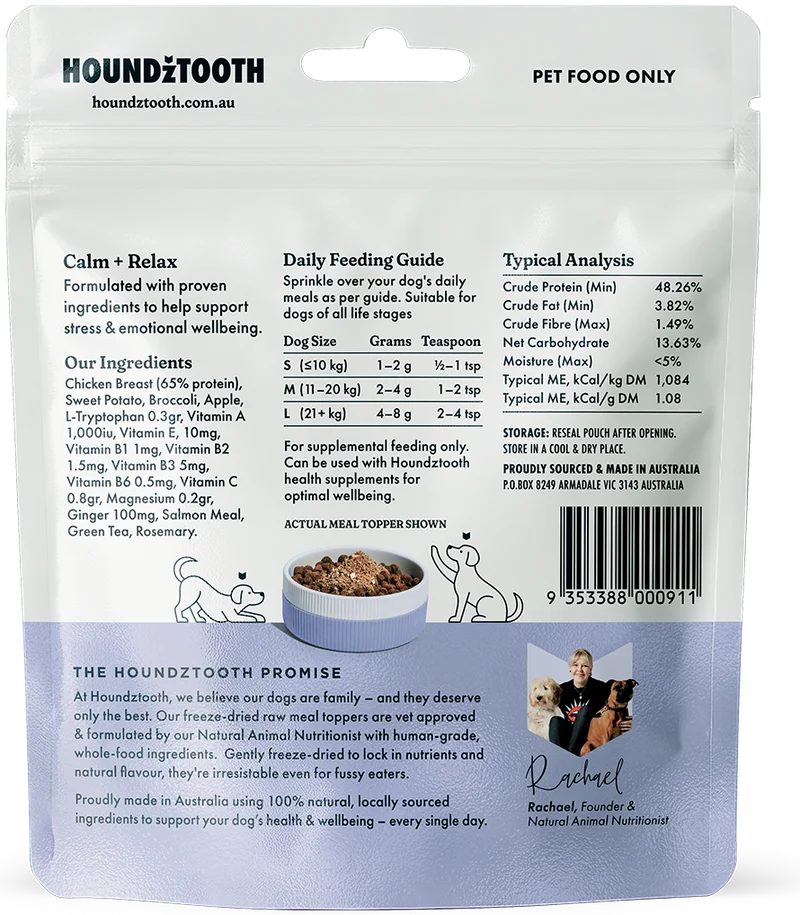 Calm + Relax, back of pack