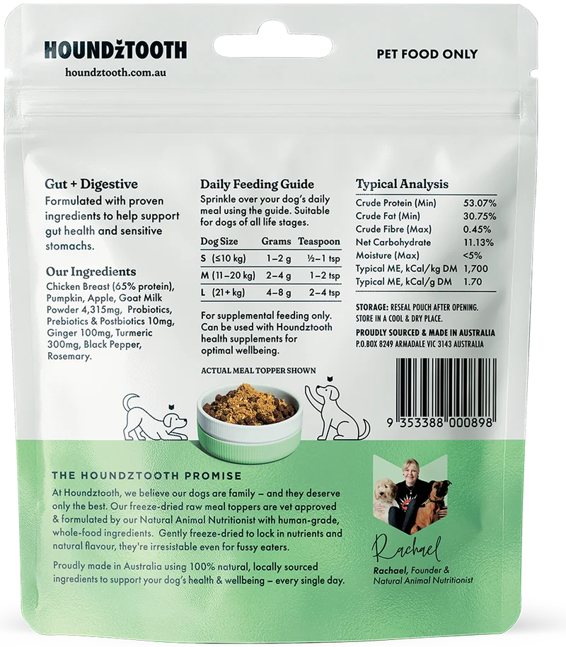 Gut + Digestive, back of pack