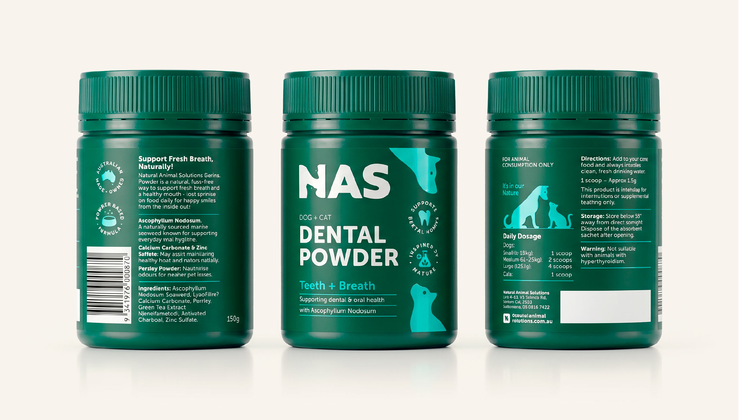 Natural Animal Solutions front of pack and back of pack