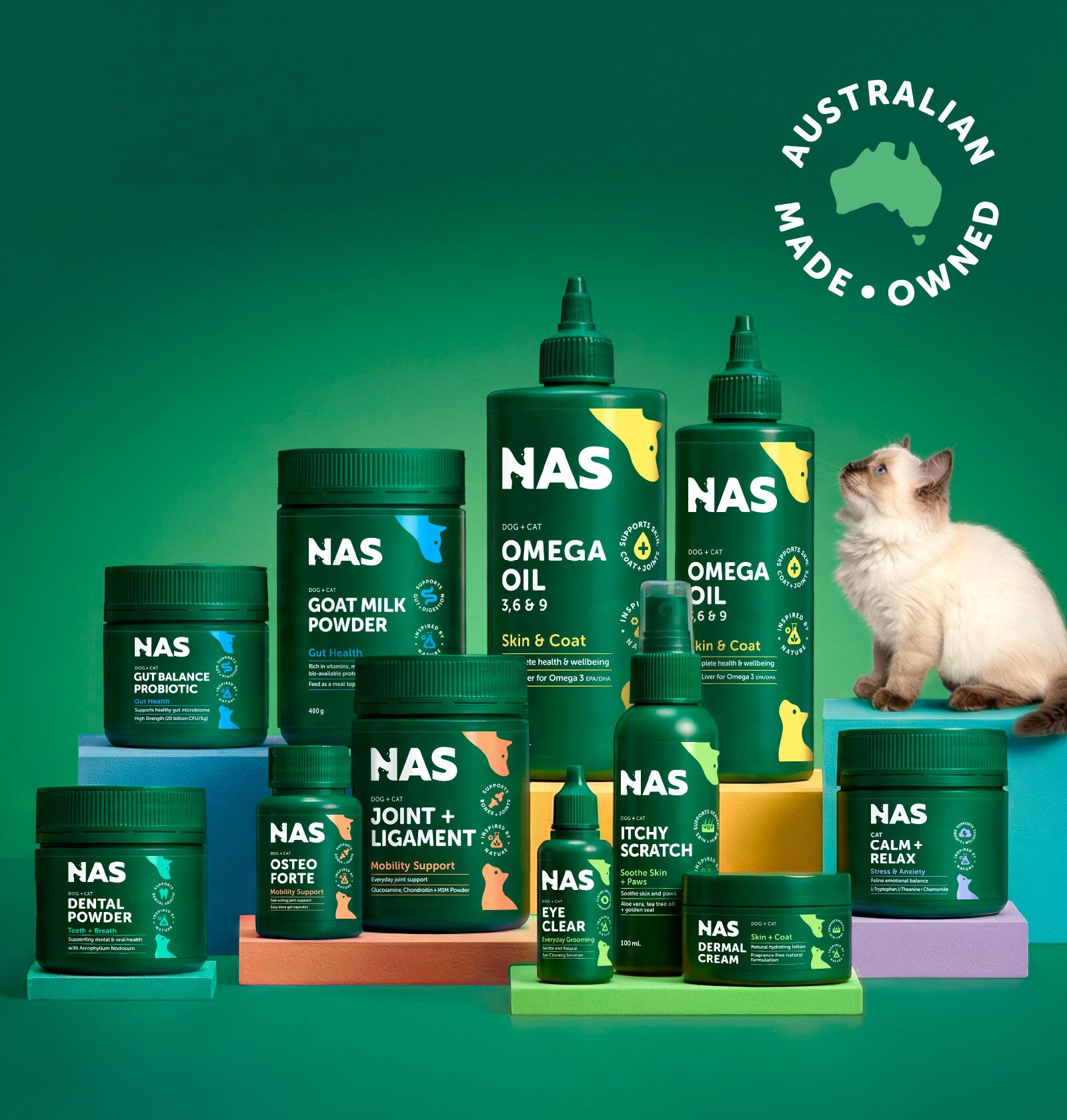 Natural Animal Solutions hero products, mobile portrait
