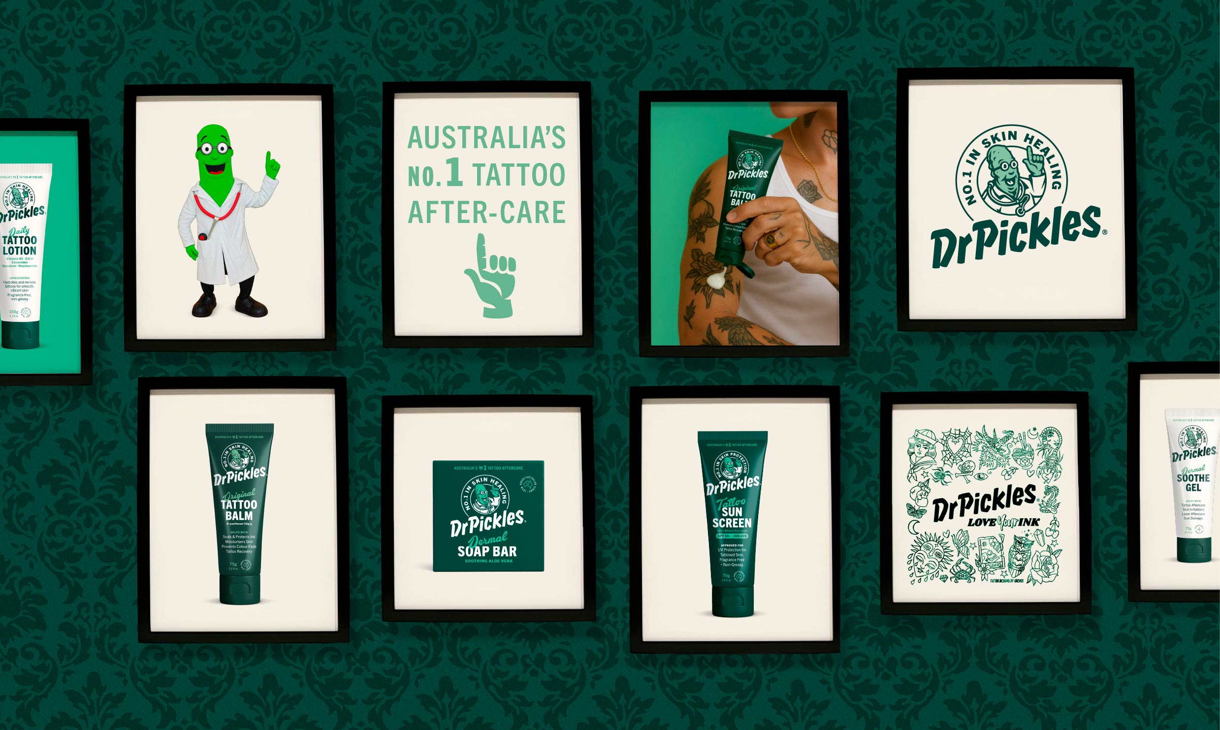 Dr Pickles tattoo wall, slide 3