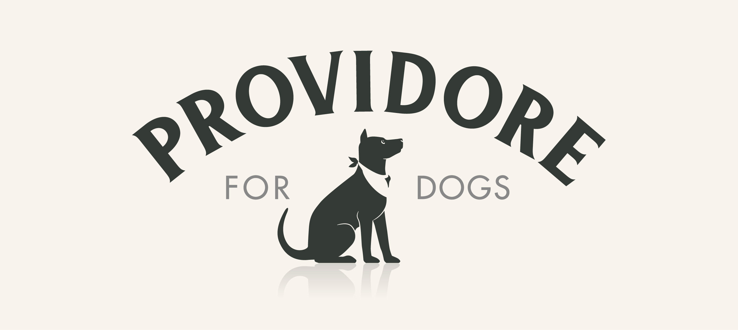 Providore for Dogs heritage wordmark and silhouette